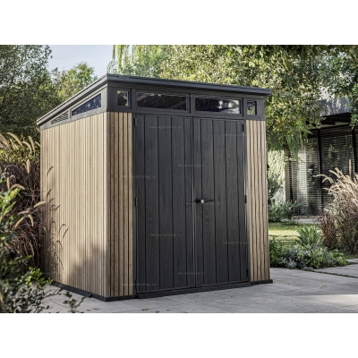 Древесно-пластиковый композитный сарай Keter Signature Pent 7x7 Venetian Brown Древесно-пластиковый композитный сарай Keter Signature Pent 7x7 Venetian Brown