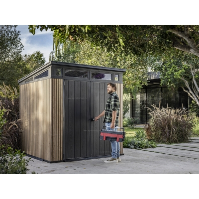 Древесно-пластиковый композитный сарай Keter Signature Pent 7x7 Venetian Brown Древесно-пластиковый композитный сарай Keter Signature Pent 7x7 Venetian Brown