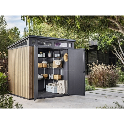 Древесно-пластиковый композитный сарай Keter Signature Pent 7x7 Venetian Brown Древесно-пластиковый композитный сарай Keter Signature Pent 7x7 Venetian Brown