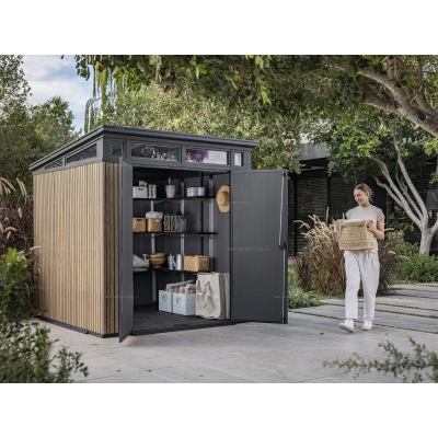 Древесно-пластиковый композитный сарай Keter Signature Pent 7x7 Venetian Brown Древесно-пластиковый композитный сарай Keter Signature Pent 7x7 Venetian Brown