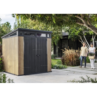 Древесно-пластиковый композитный сарай Keter Signature Pent 7x7 Venetian Brown Древесно-пластиковый композитный сарай Keter Signature Pent 7x7 Venetian Brown