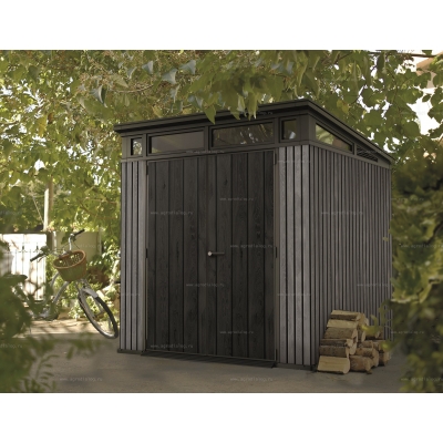 Древесно-пластиковый композитный сарай Keter Signature Pent 7x7 Venetian Grey Древесно-пластиковый композитный сарай Keter Signature Pent 7x7 Venetian Grey