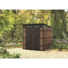 Древесно-пластиковый композитный сарай Keter Signature Pent 7x7 Walnut Древесно-пластиковый композитный сарай Keter Signature Pent 7x7 Walnut