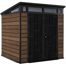 Древесно-пластиковый композитный сарай Keter Signature Pent 7x7 Walnut Древесно-пластиковый композитный сарай Keter Signature Pent 7x7 Walnut
