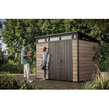 Древесно-пластиковый композитный сарай Keter Signature Pent 9x7 Ashwood Древесно-пластиковый композитный сарай Keter Signature Pent 9x7 Ashwood