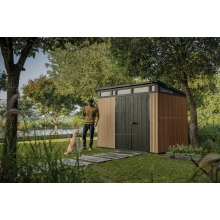 Древесно-пластиковый композитный сарай Keter Signature Pent 9x7 Venetian Brown Древесно-пластиковый композитный сарай Keter Signature Pent 9x7 Venetian Brown