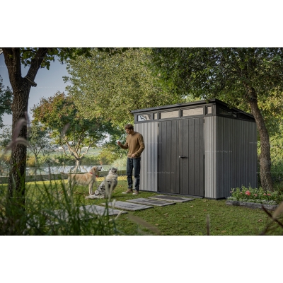 Древесно-пластиковый композитный сарай Keter Signature Pent 9x7 Venetian Grey Древесно-пластиковый композитный сарай Keter Signature Pent 9x7 Venetian Grey