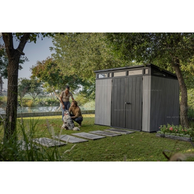 Древесно-пластиковый композитный сарай Keter Signature Pent 9x7 Venetian Grey Древесно-пластиковый композитный сарай Keter Signature Pent 9x7 Venetian Grey