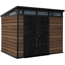 Древесно-пластиковый композитный сарай Keter Signature Pent 9x7 Walnut Древесно-пластиковый композитный сарай Keter Signature Pent 9x7 Walnut