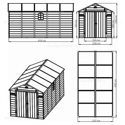 Пластиковый сарай Black Fox Modernist J Пластиковый сарай Black Fox Modernist J