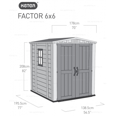 Пластиковый сарай Keter Factor 6x6 Пластиковый сарай Keter Factor 6x6
