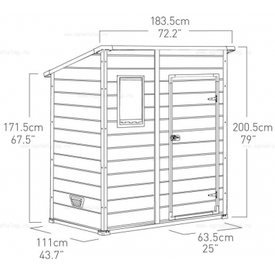 Пластиковый сарай Keter Manor Pent 6x4 Пластиковый сарай Keter Manor Pent 6x4