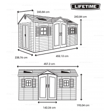 Пластиковый сарай Lifetime 15x8 DD Пластиковый сарай Lifetime 15x8 DD