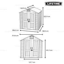 Пластиковый сарай Lifetime 7x4.5 Пластиковый сарай Lifetime 7x4.5