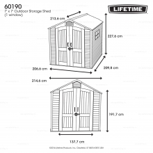 Пластиковый сарай Lifetime 7x7 Пластиковый сарай Lifetime 7x7