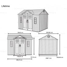 Пластиковый сарай Lifetime Woodlook 10x8 Пластиковый сарай Lifetime Woodlook 10x8