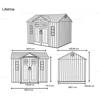 Пластиковый сарай Lifetime Woodlook 10x8 Пластиковый сарай Lifetime Woodlook 10x8