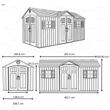 Пластиковый сарай Lifetime Woodlook 15x8 Пластиковый сарай Lifetime Woodlook 15x8