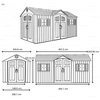 Пластиковый сарай Lifetime Woodlook 15x8 Пластиковый сарай Lifetime Woodlook 15x8