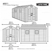 Пластиковый сарай Lifetime Woodlook 7x12 Пластиковый сарай Lifetime Woodlook 7x12