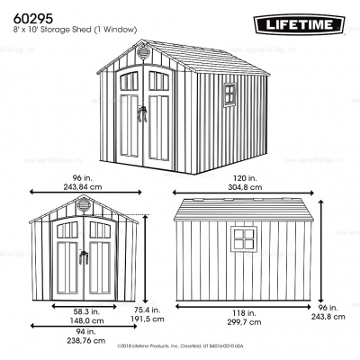 Пластиковый сарай Lifetime Woodlook 8x10 Пластиковый сарай Lifetime Woodlook 8x10
