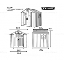 Пластиковый сарай Lifetime Woodlook 8x7.5 Пластиковый сарай Lifetime Woodlook 8x7.5