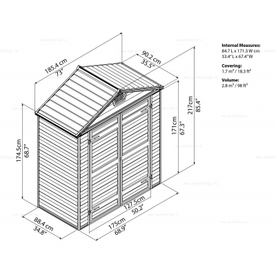 Сарай из поликарбоната Palram SkyLight 6x3 Grey Сарай из поликарбоната Palram SkyLight 6x3 Grey
