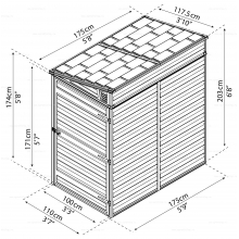 Сарай из поликарбоната Palram SkyLight Pent 4x6 Grey Сарай из поликарбоната Palram SkyLight Pent 4x6 Grey