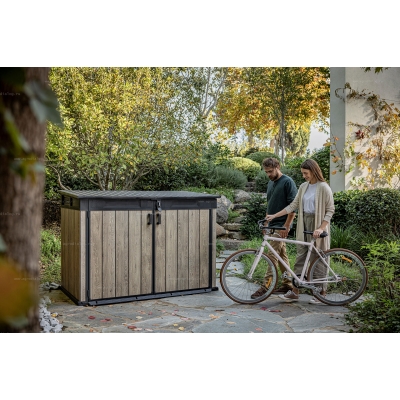 Древесно-пластиковый композитный садовый шкаф Keter Horizontal Shed 2020 L Ashwood Древесно-пластиковый композитный садовый шкаф Keter Horizontal Shed 2020 L Ashwood