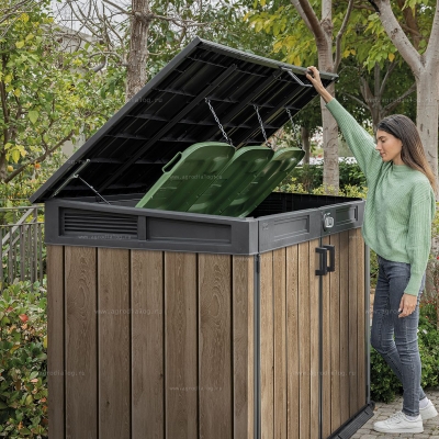 Древесно-пластиковый композитный садовый шкаф Keter Horizontal Shed 2020 L Ashwood Древесно-пластиковый композитный садовый шкаф Keter Horizontal Shed 2020 L Ashwood