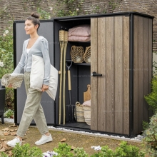 Древесно-пластиковый композитный садовый шкаф Keter Vertical Shed 1400 L Ashwood Древесно-пластиковый композитный садовый шкаф Keter Vertical Shed 1400 L Ashwood