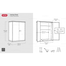 Древесно-пластиковый композитный садовый шкаф Keter Vertical Shed 1400 L Venetian Grey Древесно-пластиковый композитный садовый шкаф Keter Vertical Shed 1400 L Venetian Grey