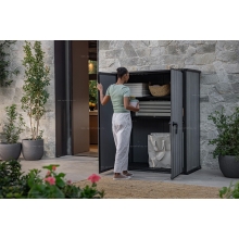 Древесно-пластиковый композитный садовый шкаф Keter Vertical Shed 1400 L Venetian Grey Древесно-пластиковый композитный садовый шкаф Keter Vertical Shed 1400 L Venetian Grey