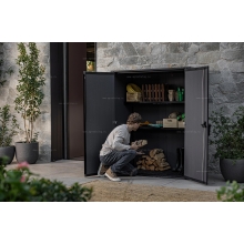Древесно-пластиковый композитный садовый шкаф Keter Vertical Shed 1400 L Walnut Древесно-пластиковый композитный садовый шкаф Keter Vertical Shed 1400 L Walnut