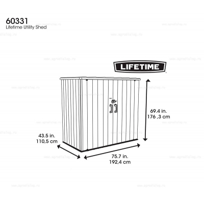 Пластиковый садовый шкаф Lifetime Woodlook 60331 Пластиковый садовый шкаф Lifetime Woodlook 60331