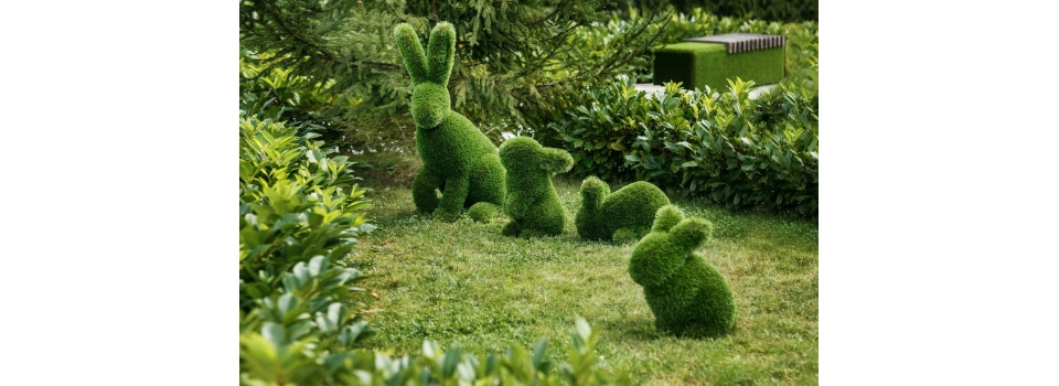 Зеленая магия: фигуры из искусственной травы преобразят ваш сад и интерьер