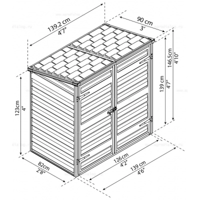 Сарай из поликарбоната Palram Voyager 2x4 Midnight Grey Сарай из поликарбоната Palram Voyager 2x4 Midnight Grey