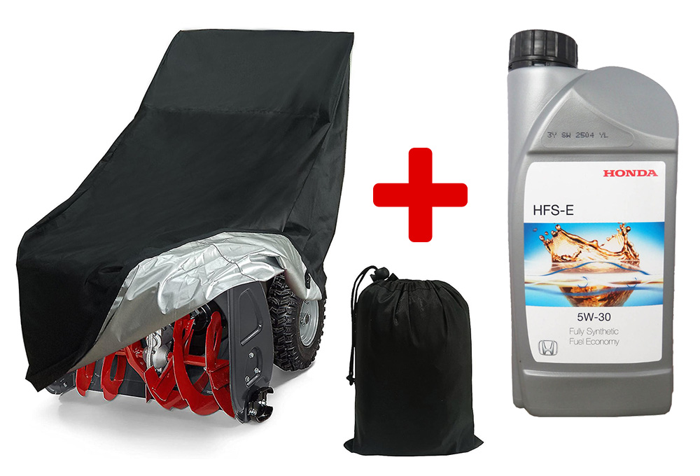 Подарочный набор: чехол для снегоуборщика + синтетическое моторное масло Honda 5W-30 (1 литр)